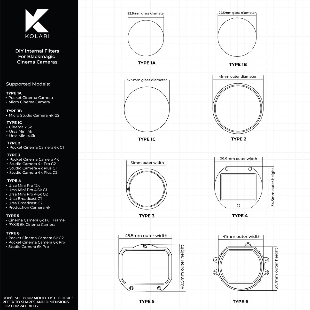 Kolari DIY Internal Filter for Blackmagic Cinema Cameras